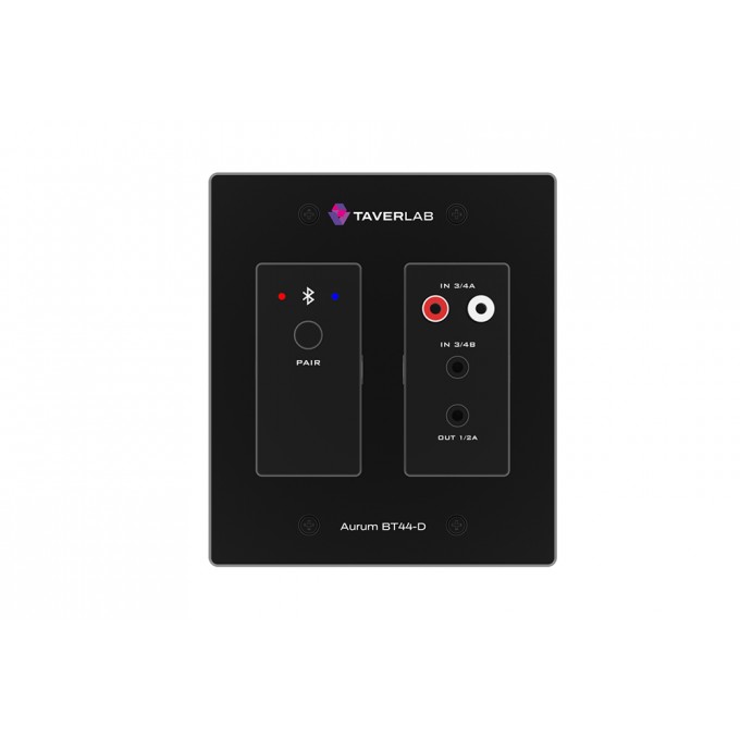 Настенная панель Bluetooth-Dante интерфейс, RCA, TRS 3,5 TAVERLAB AURUM-BT44-D