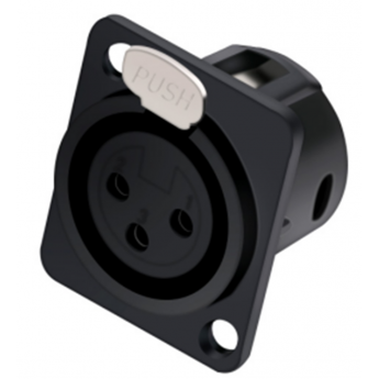 Разъём панельный 3PIN XLR мама, корпус металл, чёрный TAVERLAB C1021 Разъём панельный 3PIN XLR мама, корпус металл, чёрный TAVERLAB C1021