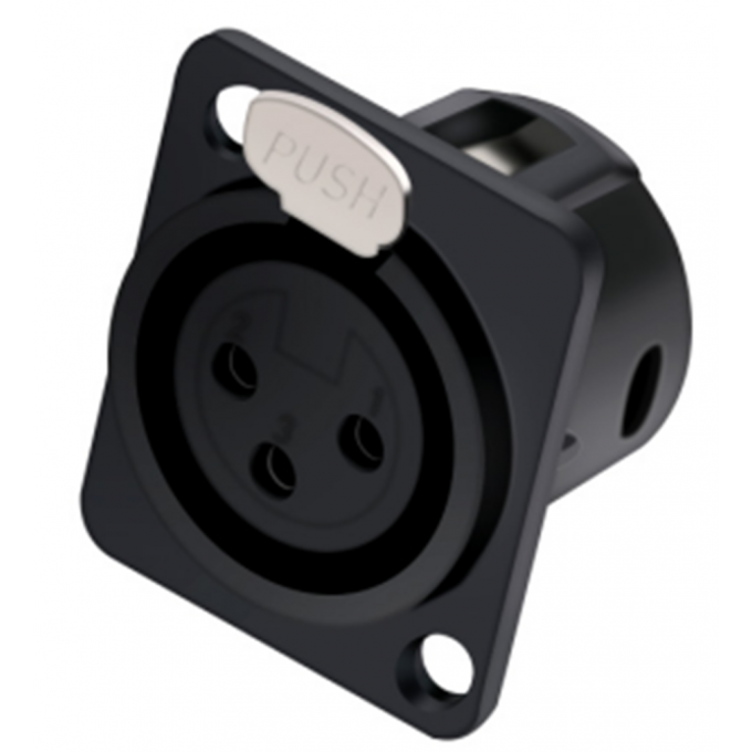 Разъём панельный 3PIN XLR мама, корпус металл, чёрный TAVERLAB C1021