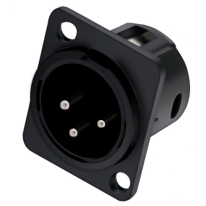 Разъём панельный 3PIN XLR папа, корпус металл, чёрный TAVERLAB C1022
