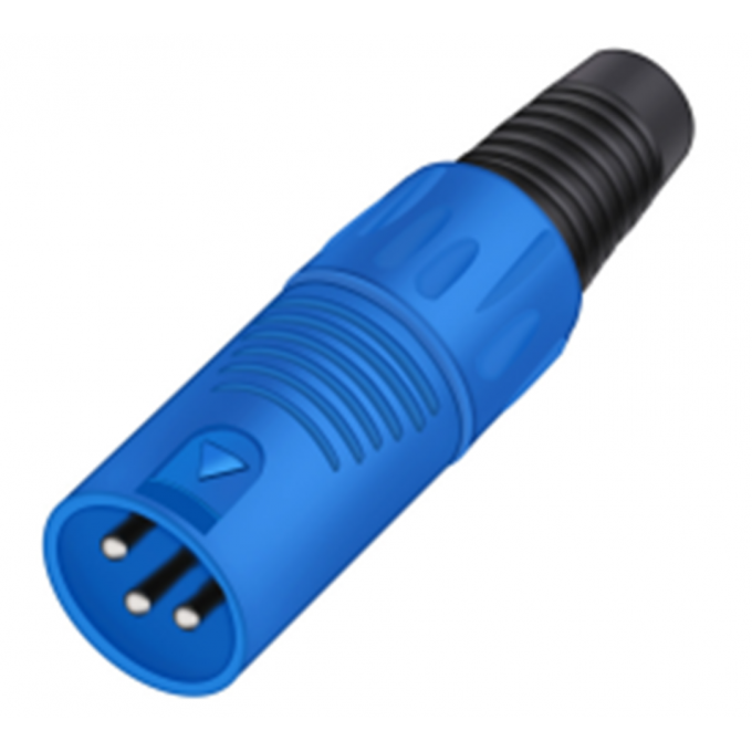 Разъём 3PIN XLR папа, пластик, синий TAVERLAB C1038M