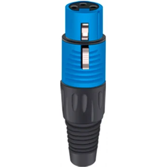 Разъём 3PIN XLR мама, пластик, синий TAVERLAB D1039F-BLUE