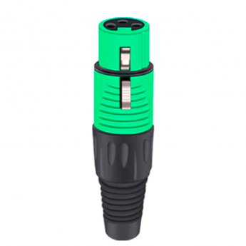 Разъём 3PIN XLR мама, пластик, зелёный TAVERLAB D1039F-GREEN
