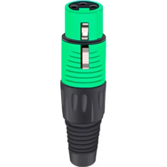 Разъём 3PIN XLR мама, пластик, зелёный TAVERLAB D1039F-GREEN