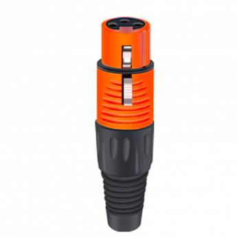 Разъём 3PIN XLR мама, пластик, оранжевый TAVERLAB D1039F-ORANGE