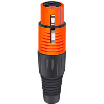 Разъём 3PIN XLR мама, пластик, оранжевый TAVERLAB D1039F-ORANGE