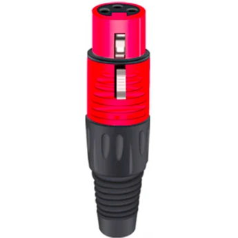 Разъём 3PIN XLR мама, пластик, красный TAVERLAB D1039F-RED