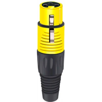 Разъём 3PIN XLR мама, пластик, жёлтый TAVERLAB D1039F-YELLOW