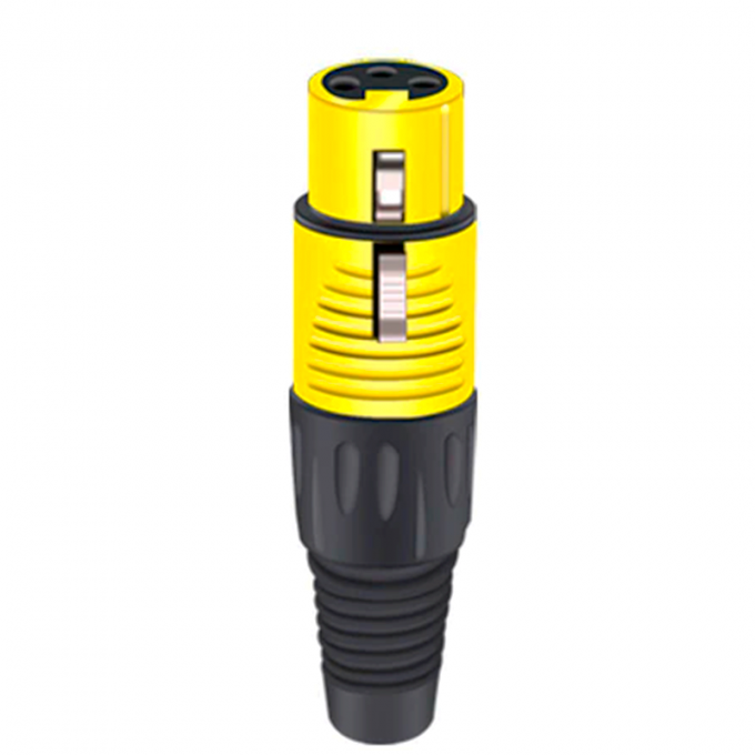 Разъём 3PIN XLR мама, пластик, жёлтый TAVERLAB D1039F-YELLOW