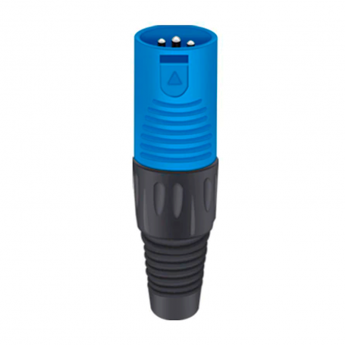 Разъём 3PIN XLR папа, пластик, синий TAVERLAB D1039M-BLUE