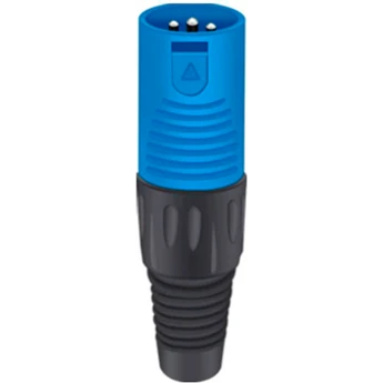 Разъём 3PIN XLR папа, пластик, синий TAVERLAB D1039M-BLUE