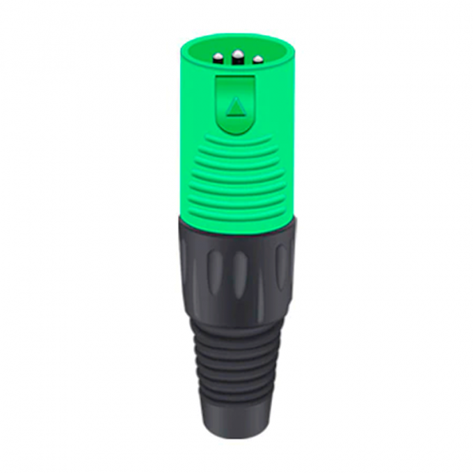 Разъём 3PIN XLR папа, пластик, зелёный TAVERLAB D1039M-GREEN