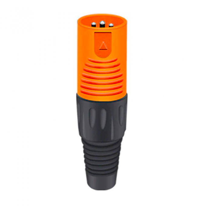 Разъём 3PIN XLR папа, пластик, оранжевый TAVERLAB D1039M-ORANGE