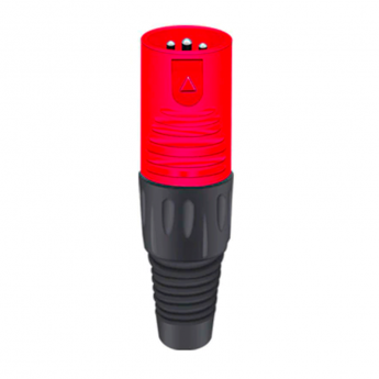 Разъём 3PIN XLR папа, пластик, красный TAVERLAB D1039M-RED