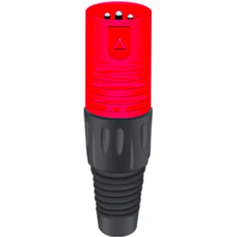 Разъём 3PIN XLR папа, пластик, красный TAVERLAB D1039M-RED