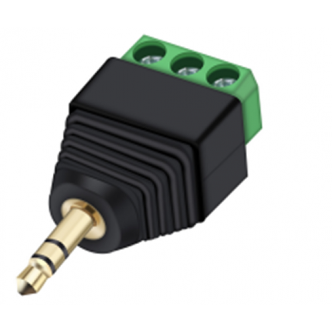 Разъём джек 3.5мм, симметричный, "папа", контактный терминал под винт TAVERLAB Q2002