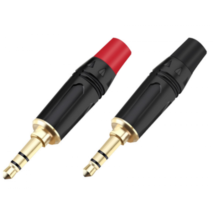 Разъём прямой, кабельный, позолоченный, симметричный 3.5мм (корпус цинковый сплав, чёрный). Отгружается парами - красный + чёрный хвостовик, цена указана за штуку TAVERLAB TC180